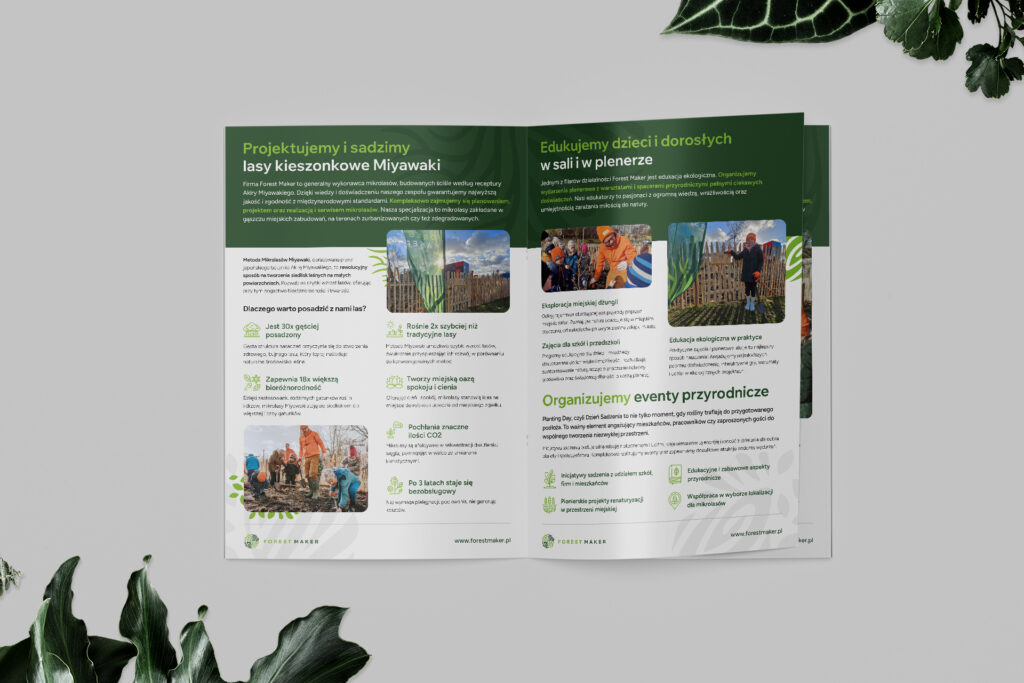 Forest Maker A4 brochure about planting pocket forests
