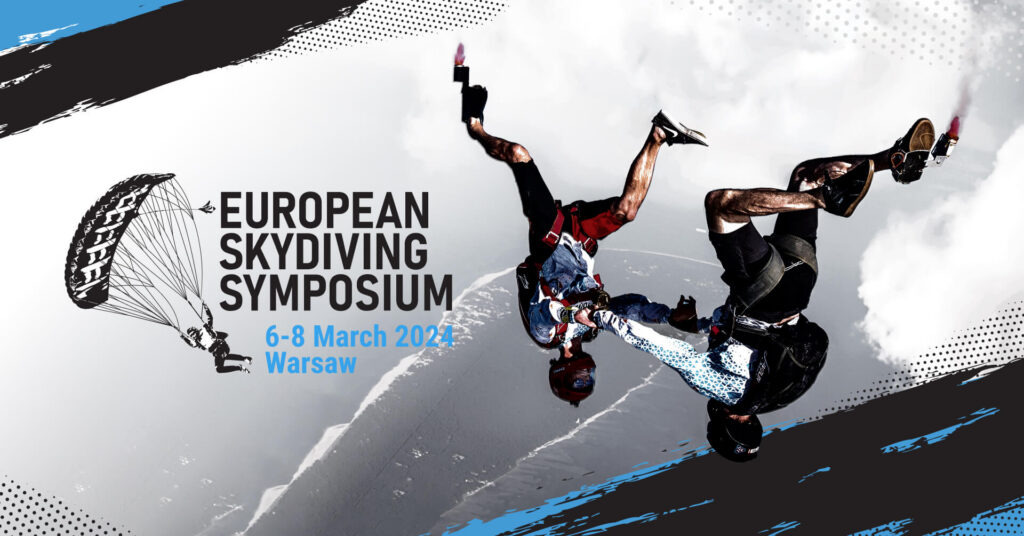 European Skydiving Symposium Facebook event header with skydivers