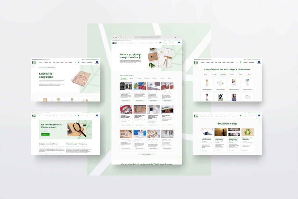 FKD website pages laid out side by side