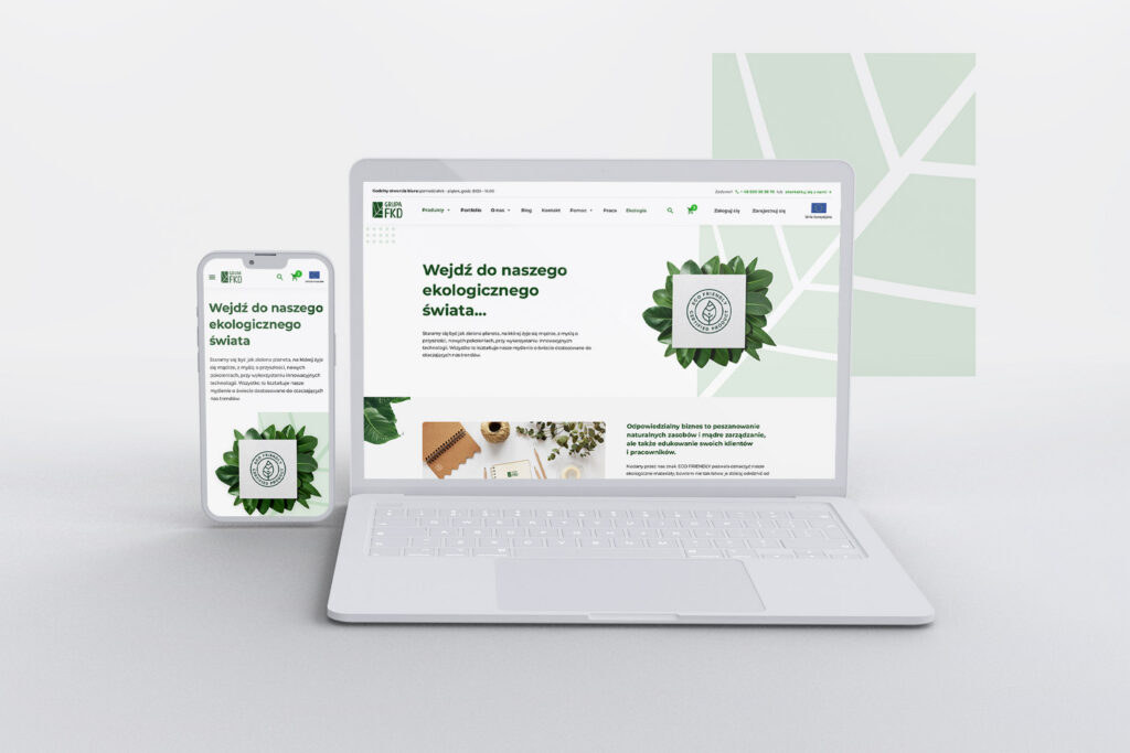 FKD website on a laptop and a smartphone