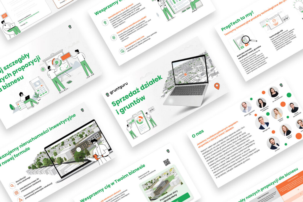 Grunt Guru presentation slides about selling land plots
