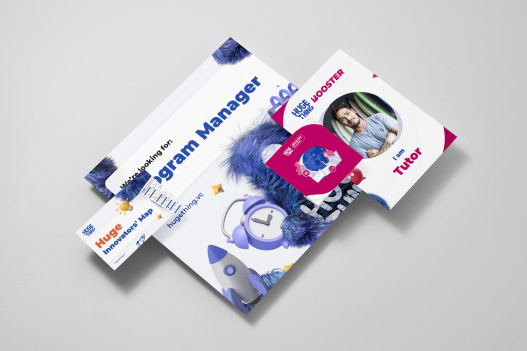 Huge Thing recruitment graphics for program manager and tutor roles