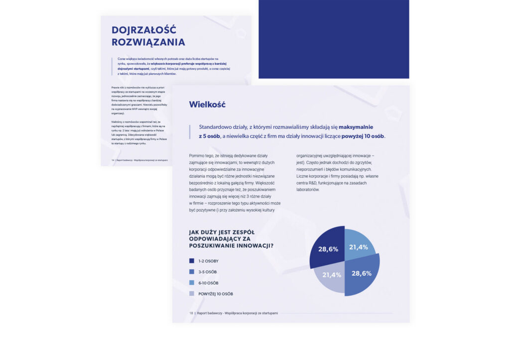 Huge Thing report spread with a pie chart, in Polish