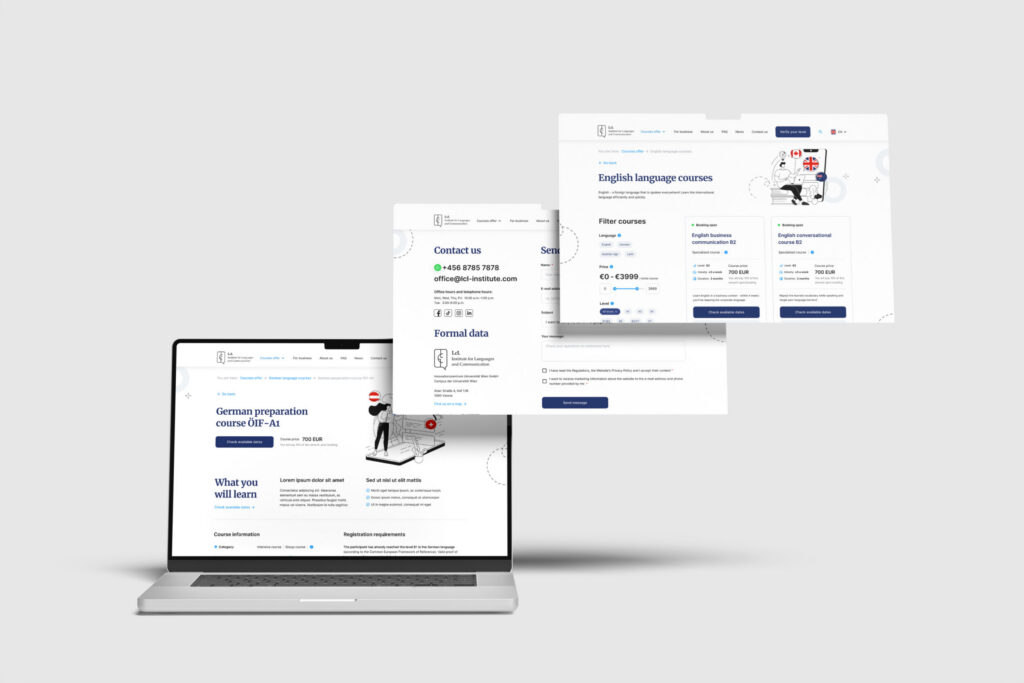 LcL web pages floating above a laptop