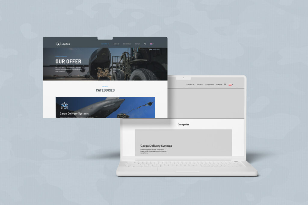 Avitec offer pages floating above a laptop