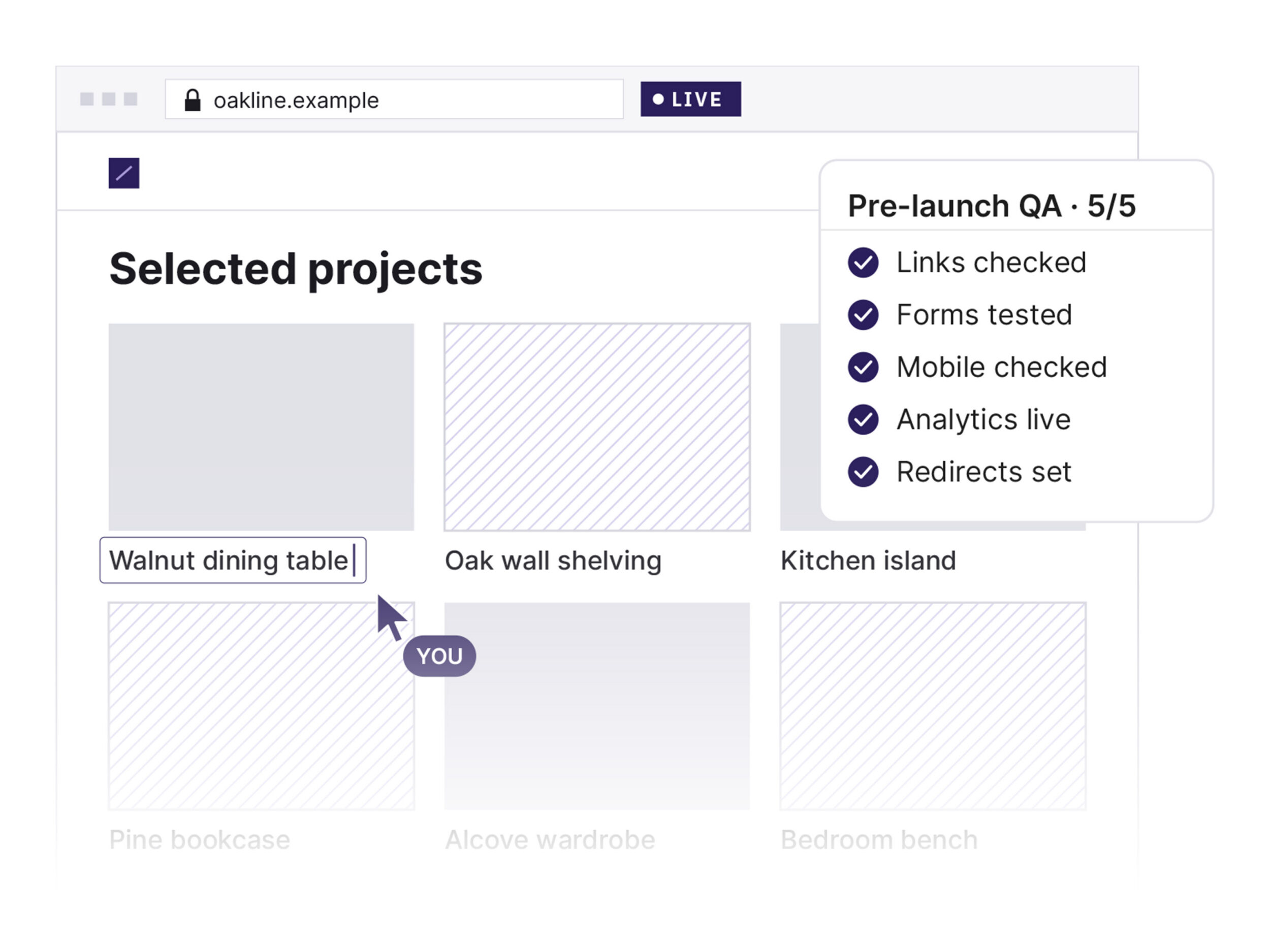 Live website with a completed pre-launch QA checklist: links, forms, mobile, analytics and redirects