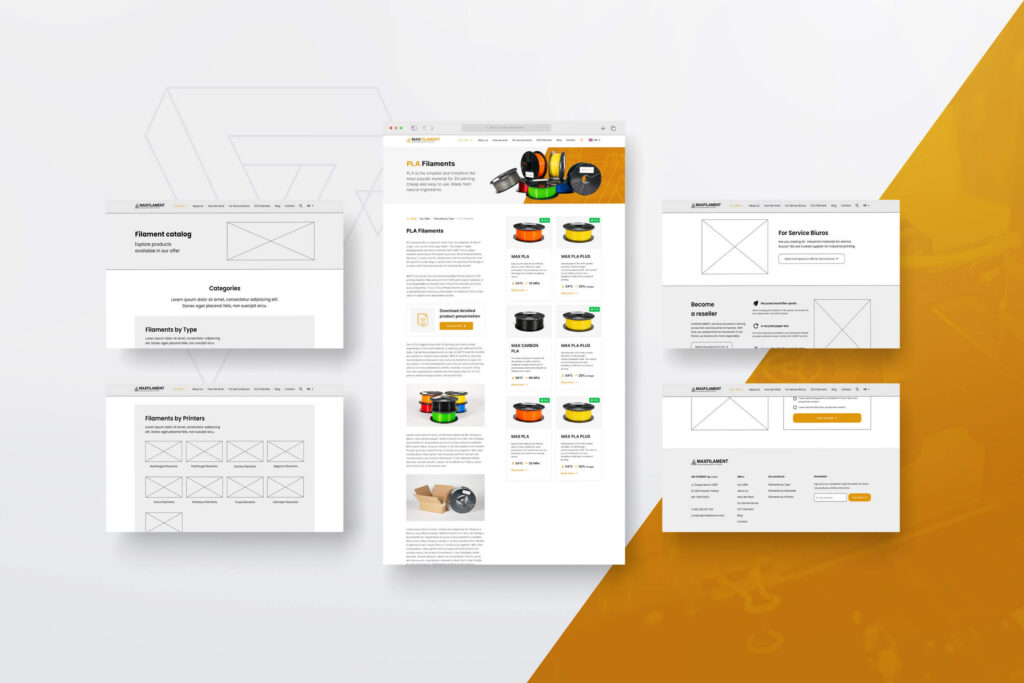 Maxfilament product listing and filter pages