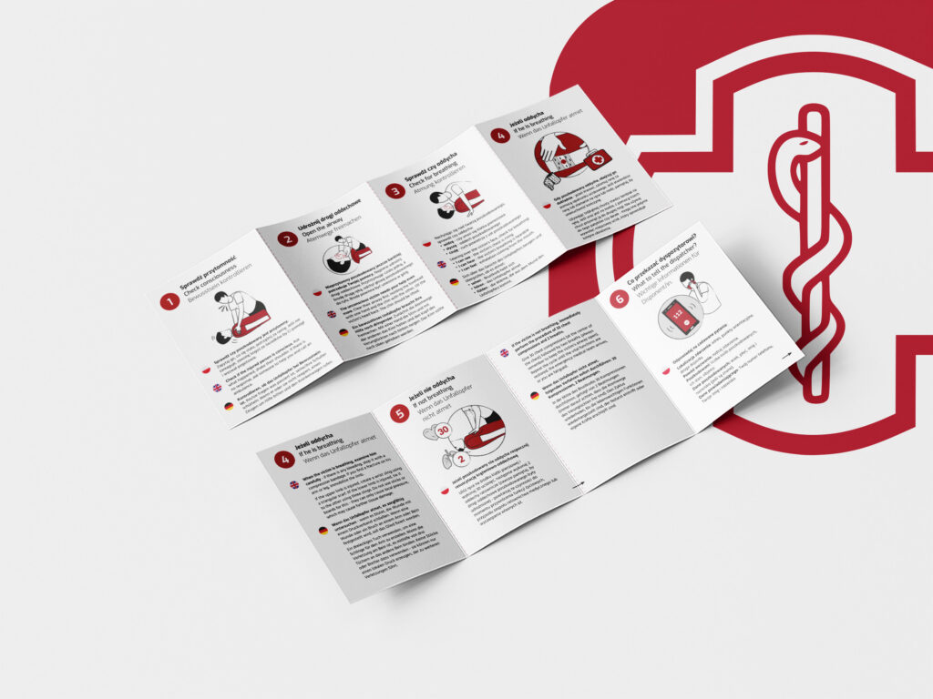 Medaid fold-out first-aid instruction leaflet