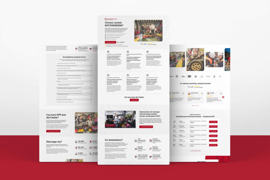 Medaid first-aid course website pages
