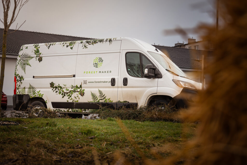 Forest Maker branded van parked outdoors