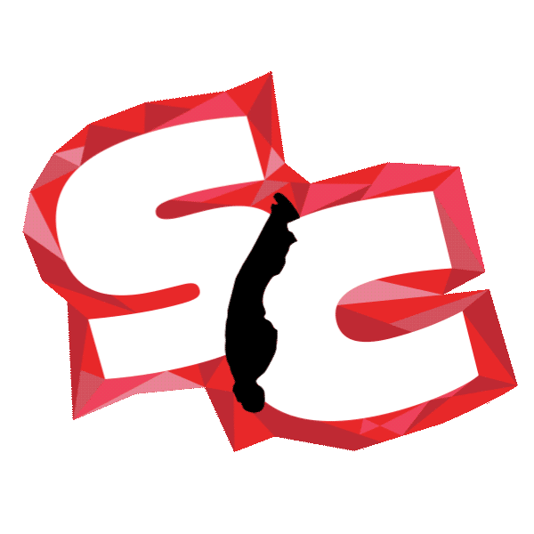 Animated Sky Camp "SC" monogram with a skydiver silhouette