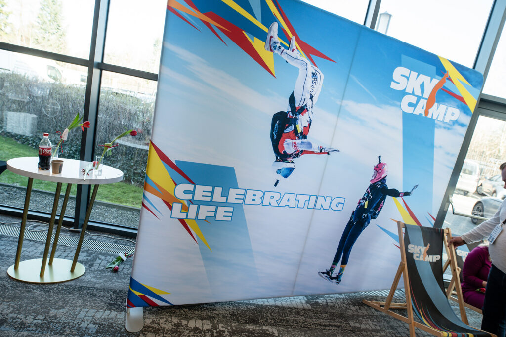Sky Camp photo wall: "Celebrating life"