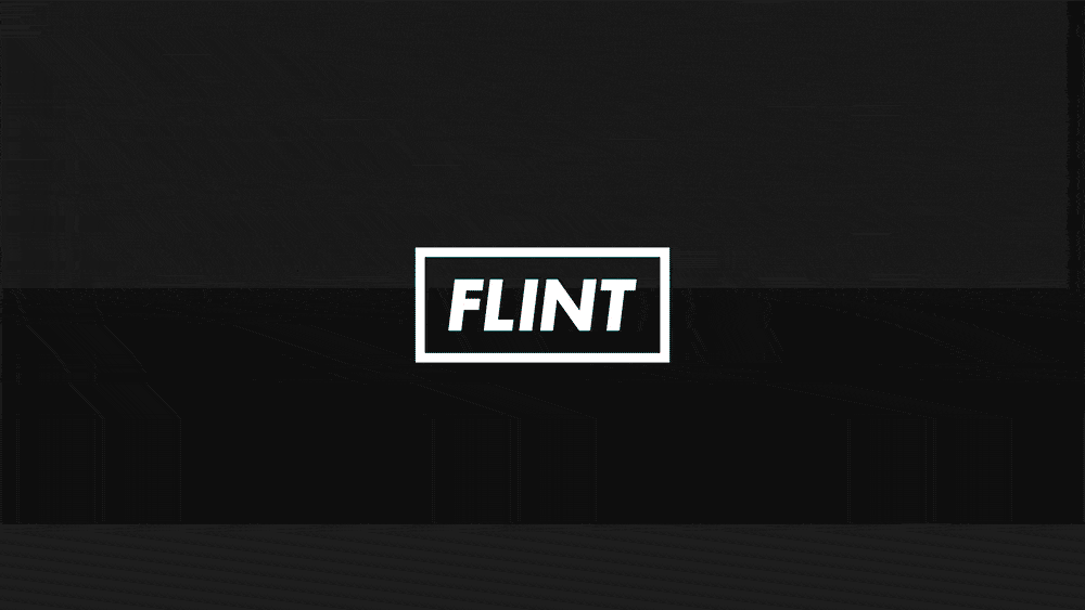 Animated FLINT logo on a dark background