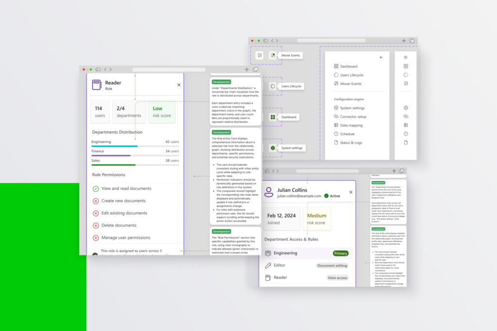 AOHWV CloudSync user profile and document panels on a green accent