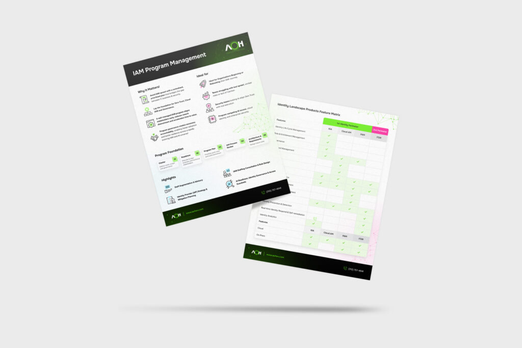 AOHWV program management one-pagers in green and white