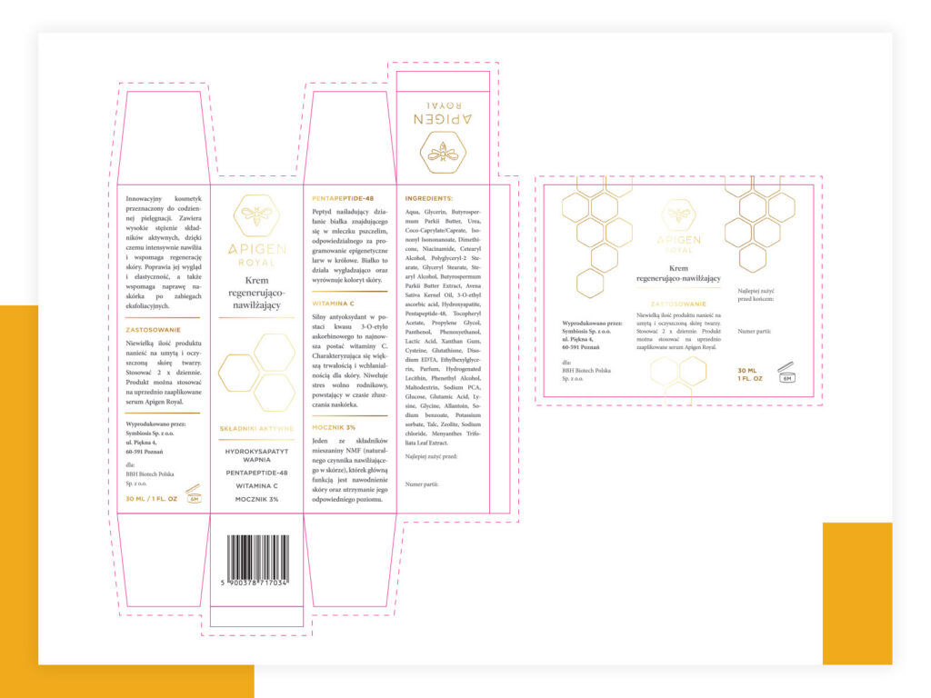 Apigen Royal white box die-cut layout