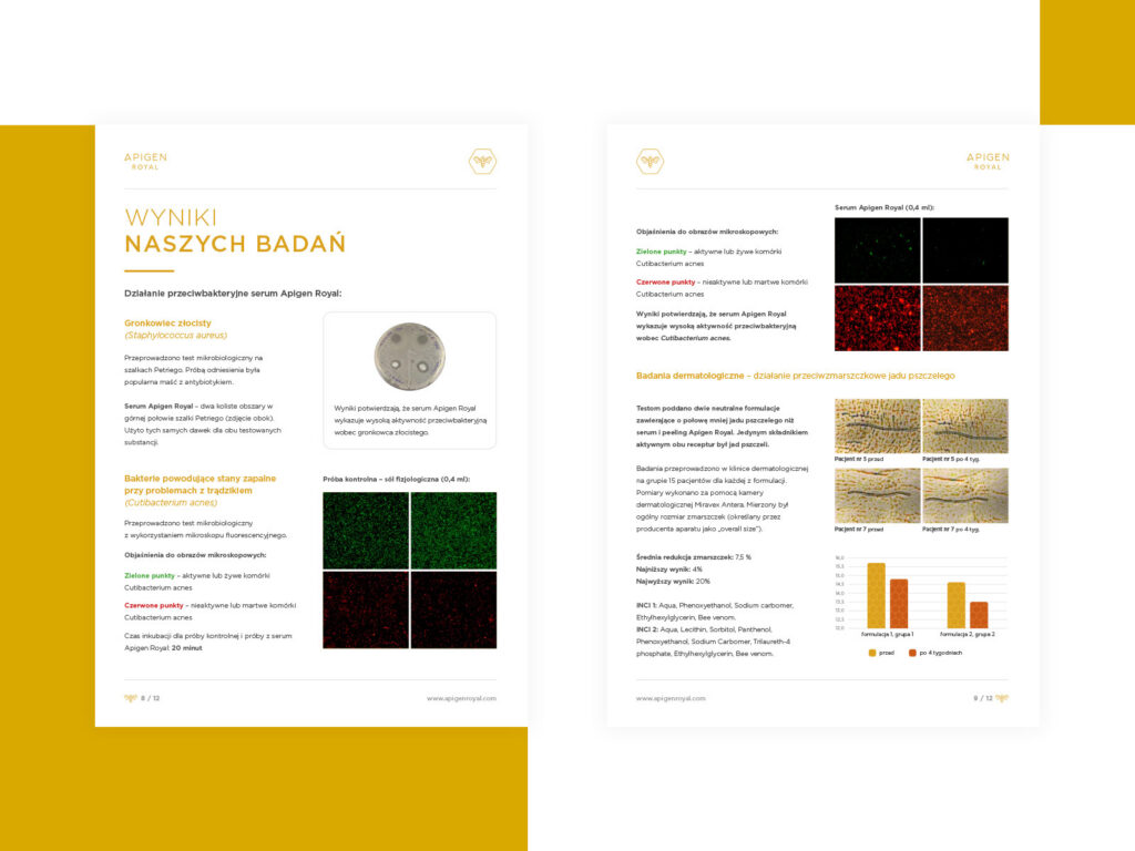 Apigen Royal research results leaflet pages, in Polish