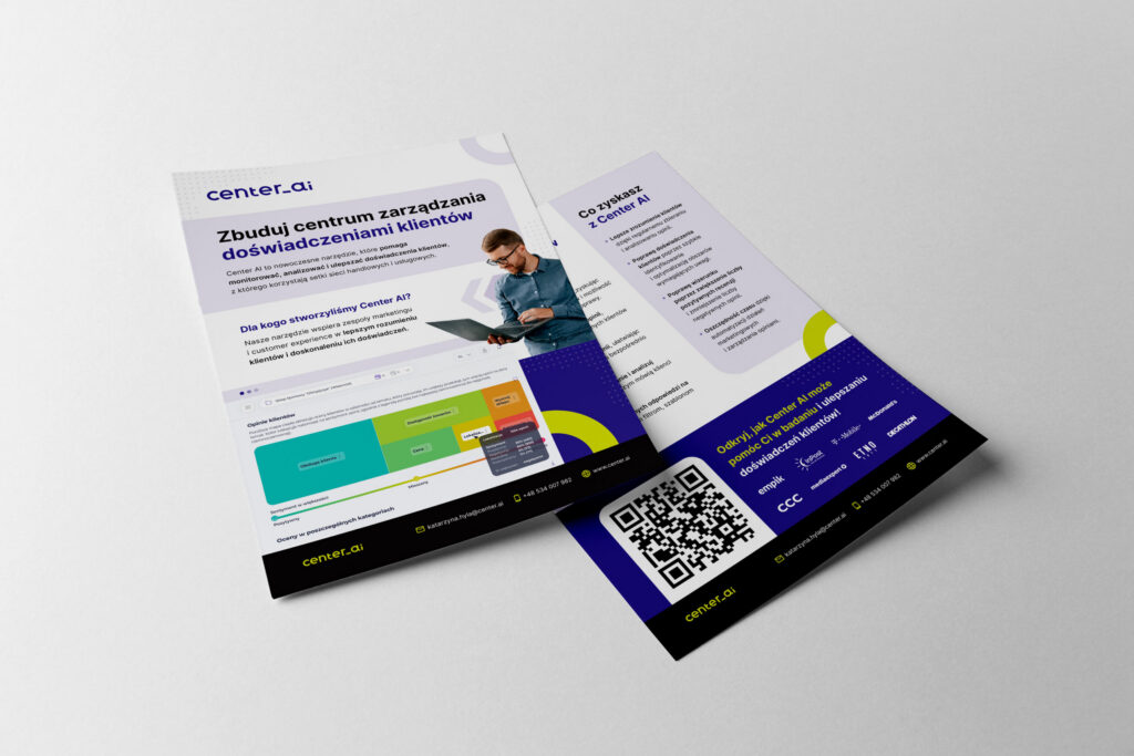 Center AI flyers in Polish with a QR code