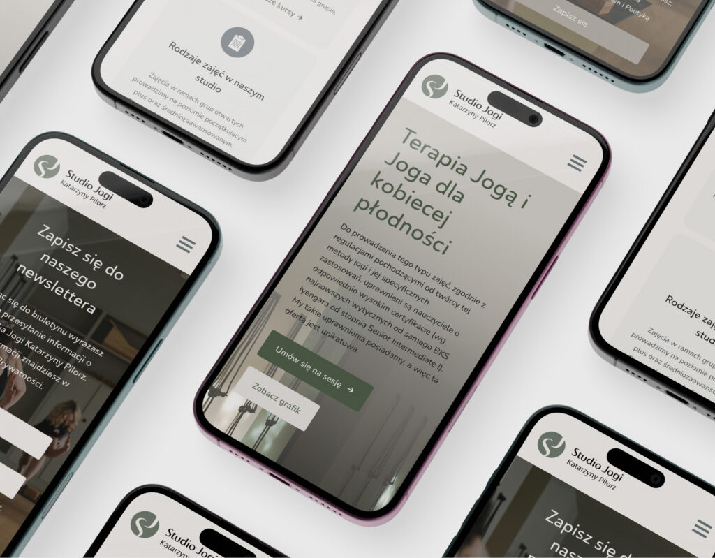 Katarzyna Pilorz Yoga Studio mobile website on smartphones