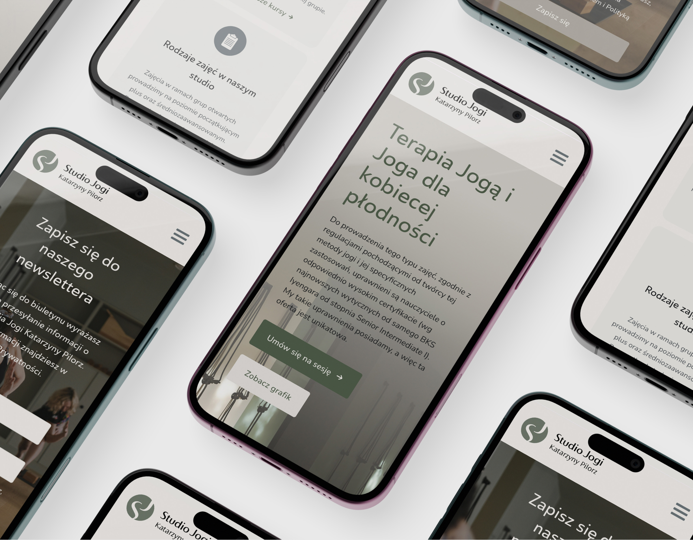 Katarzyna Pilorz Yoga Studio mobile website on smartphones