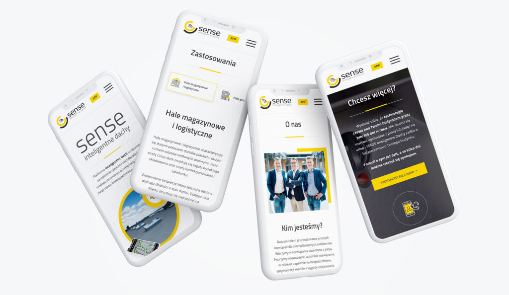 Sense mobile website pages on smartphones