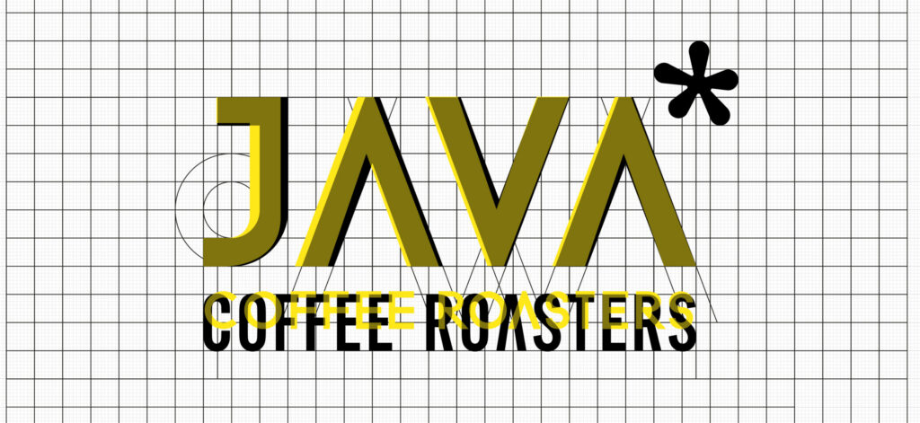 Old and new JAVA Coffee Roasters logos overlaid for comparison