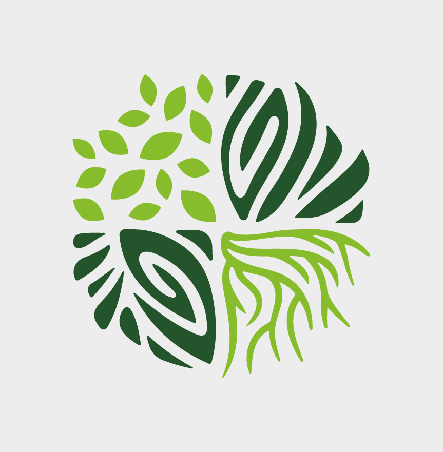 Forest Maker symbol made of leaves and roots